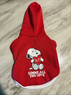 Peanuts Red Snoopy "Gimme All The Love" Dog Hoodie